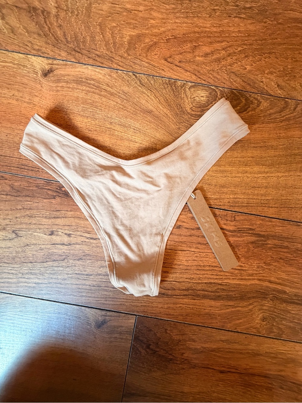 SKIMS Beige Seamless Thong Panty